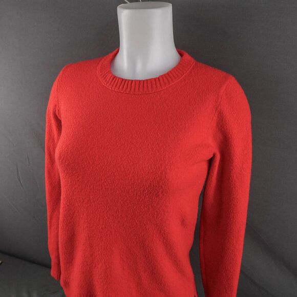 J Crew Womens Sweater XS Red Minimalist Slub Cozy Oversize Y2K Softgirl Preppy - Picture 3 of 10